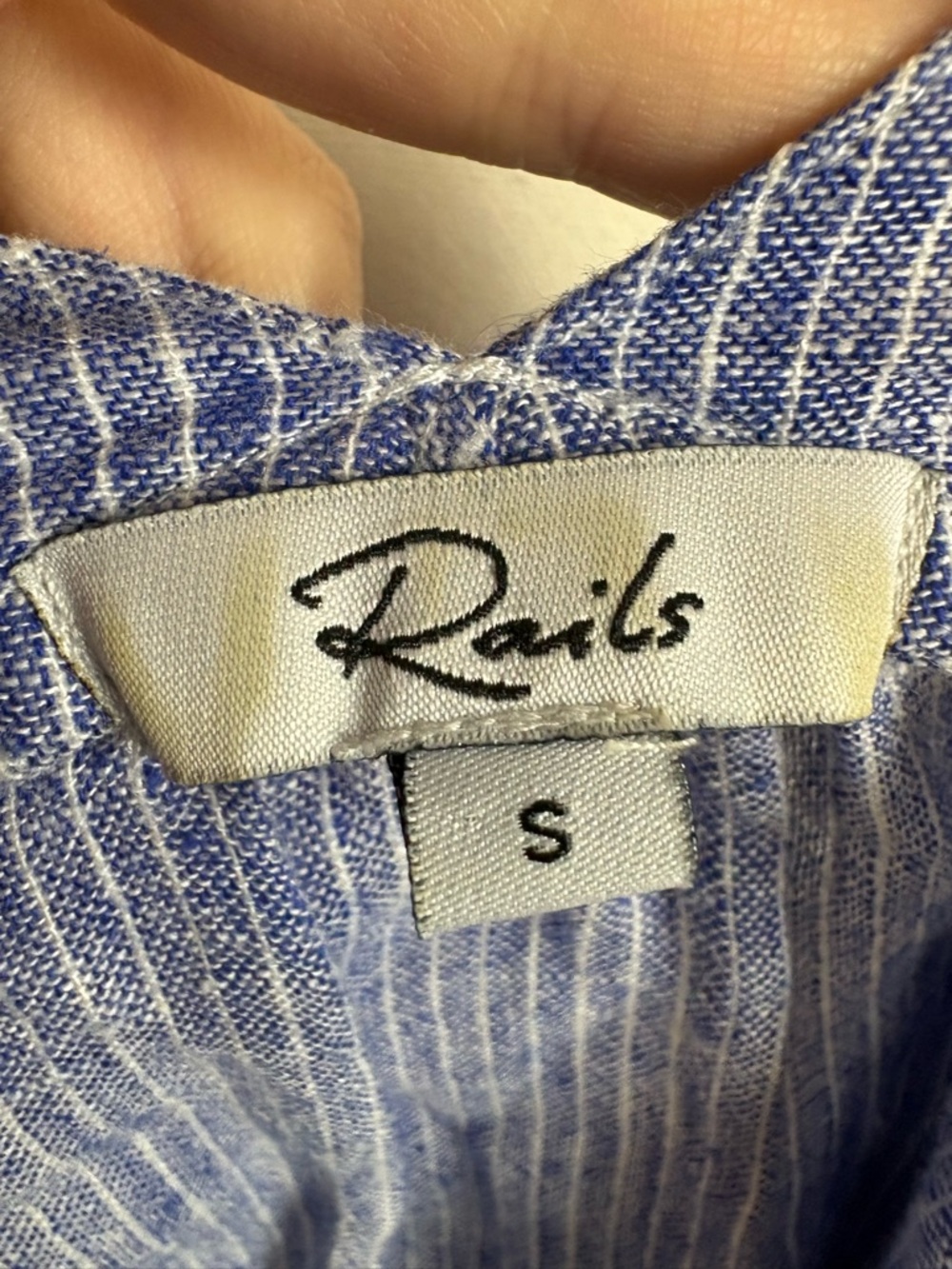 Rails Jeri White Stripe Lace Up Shirt size S - Picture 8 of 8
